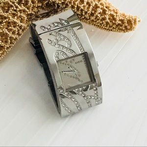 GUESS Swarovski Crystal Silver Tone watch